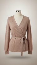 Cashmere Wrap Top in Cloud Grey